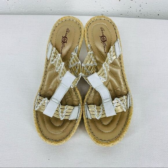 Born Crown size 8 White & Silver Sandal Heels - Picture 2 of 13